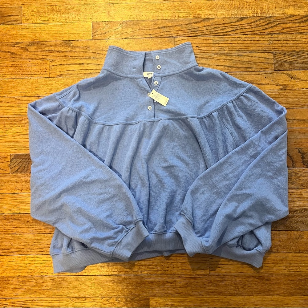 NWT Aerie Light Blue Knit Pullover Top size XL - Picture 2 of 5